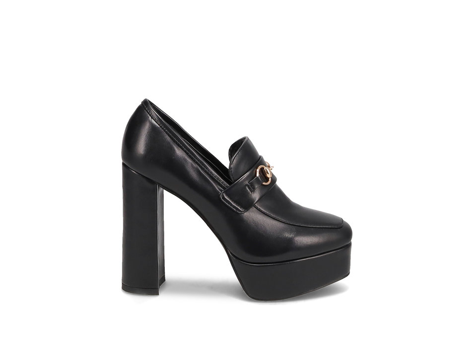 Μαύρο loafer με ψηλο τακούνι