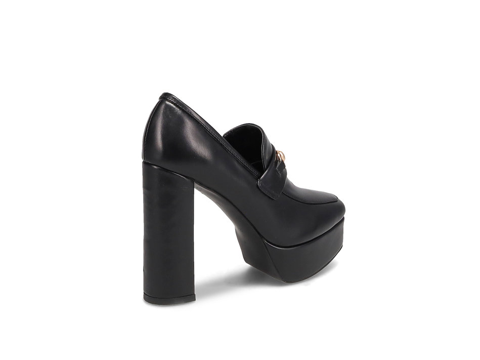 Μαύρο loafer με ψηλο τακούνι