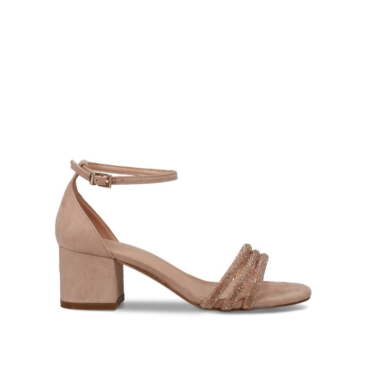 Beige sandal with rhinestones