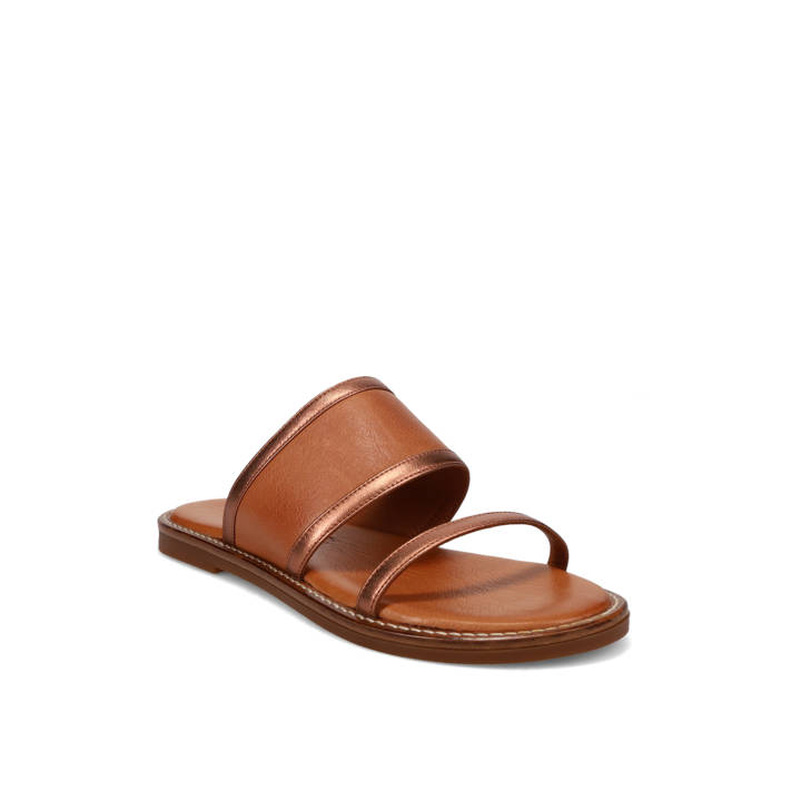 Tan leather sandal with band