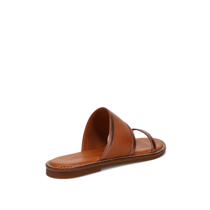 Tan leather sandal with band