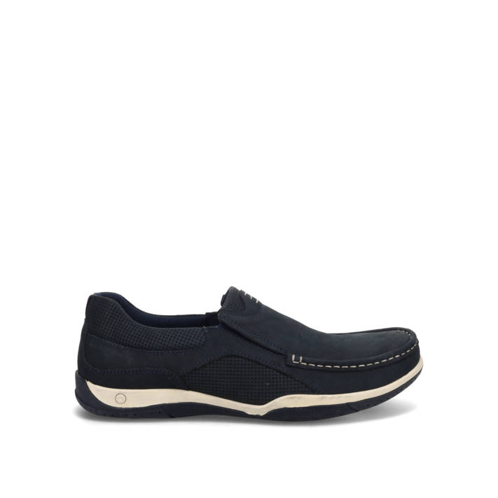 Μπλε δερμάτινο ανδρικό loafer