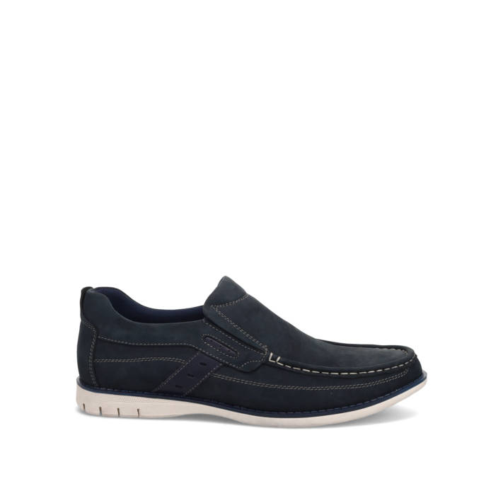 Μπλε δερμάτινο ανδρικό loafer