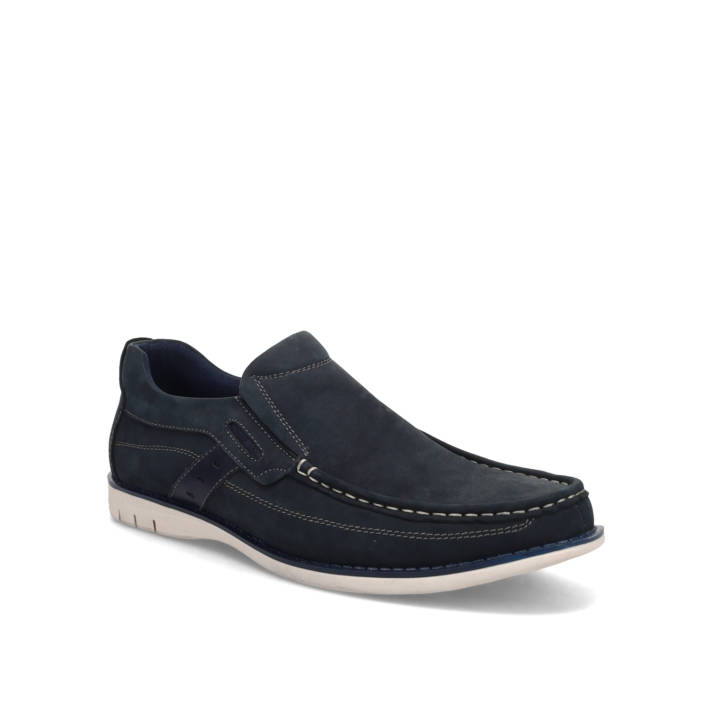 Μπλε δερμάτινο ανδρικό loafer
