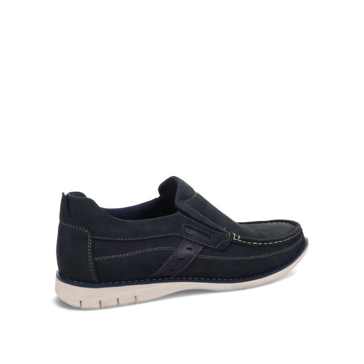 Μπλε δερμάτινο ανδρικό loafer