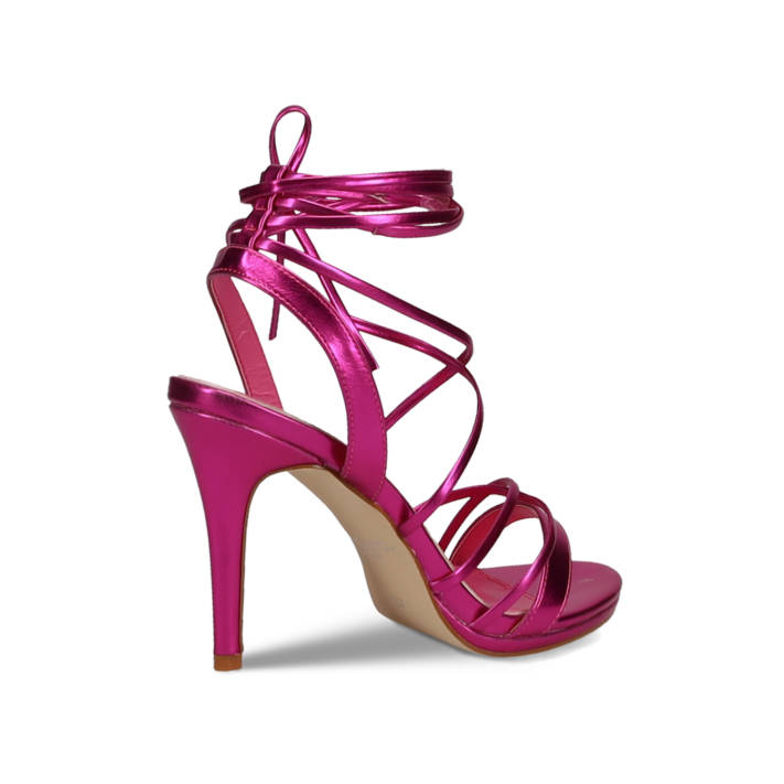 Fuchsia metallic multistrap sandal