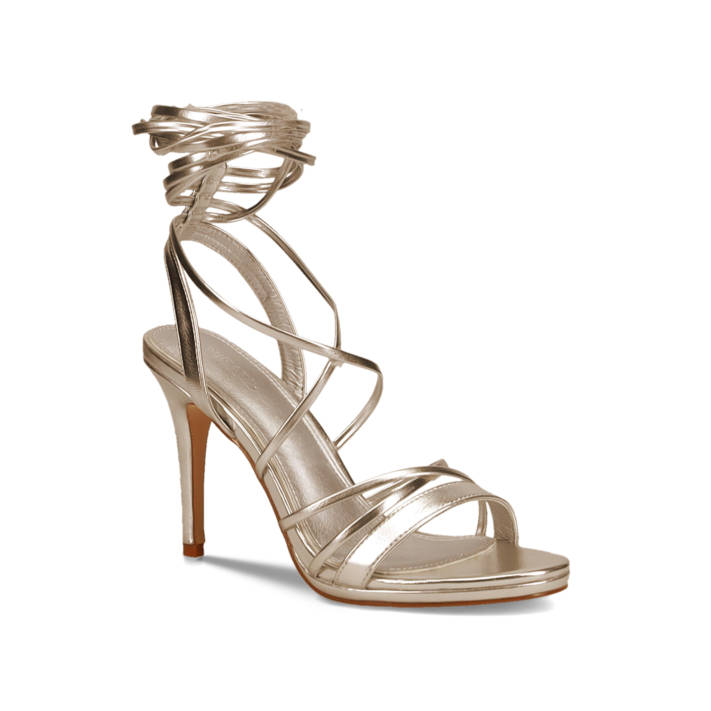 Gold metallic multistrap sandal