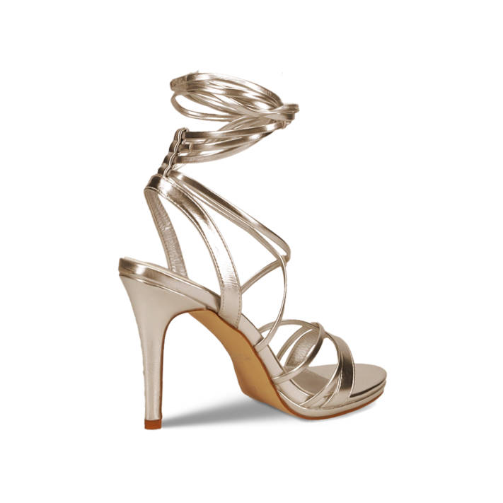 Gold metallic multistrap sandal