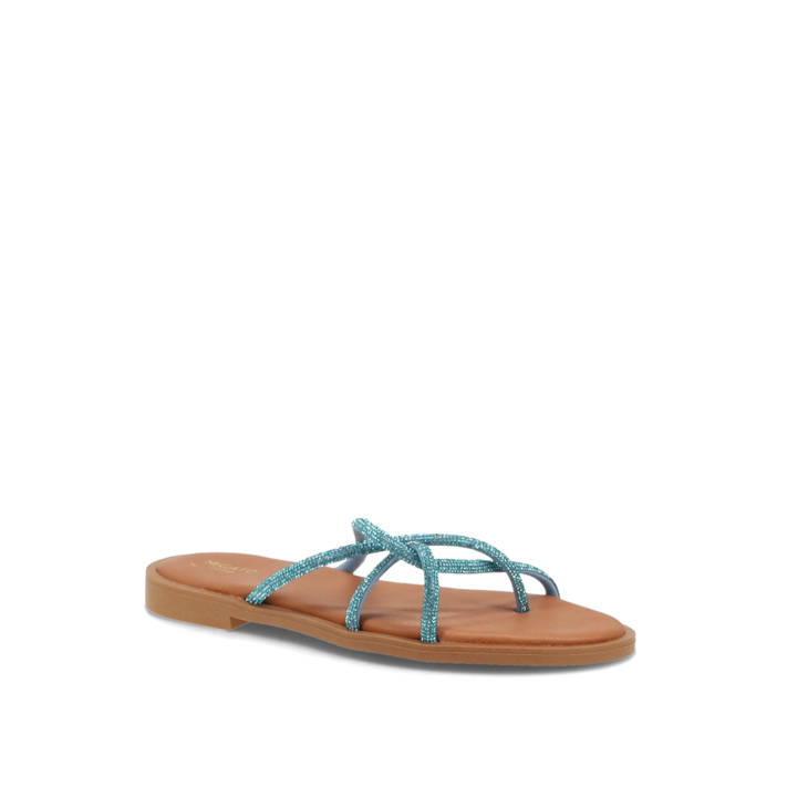 Blue rhinestones sandal