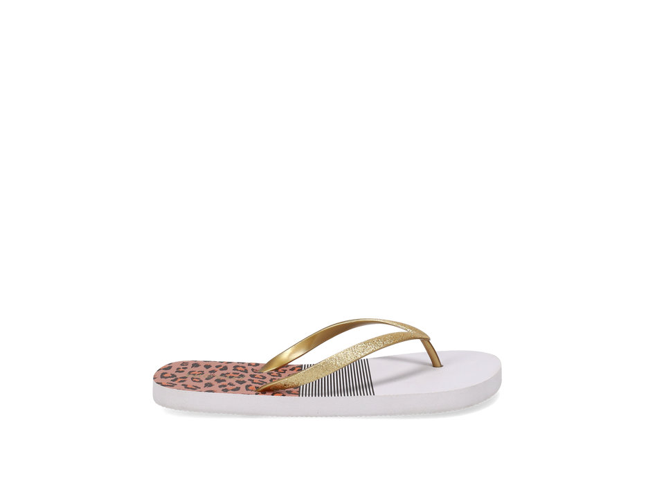 Womens gold flip-flop beach sandal