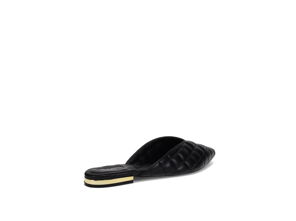 Black quilted mule