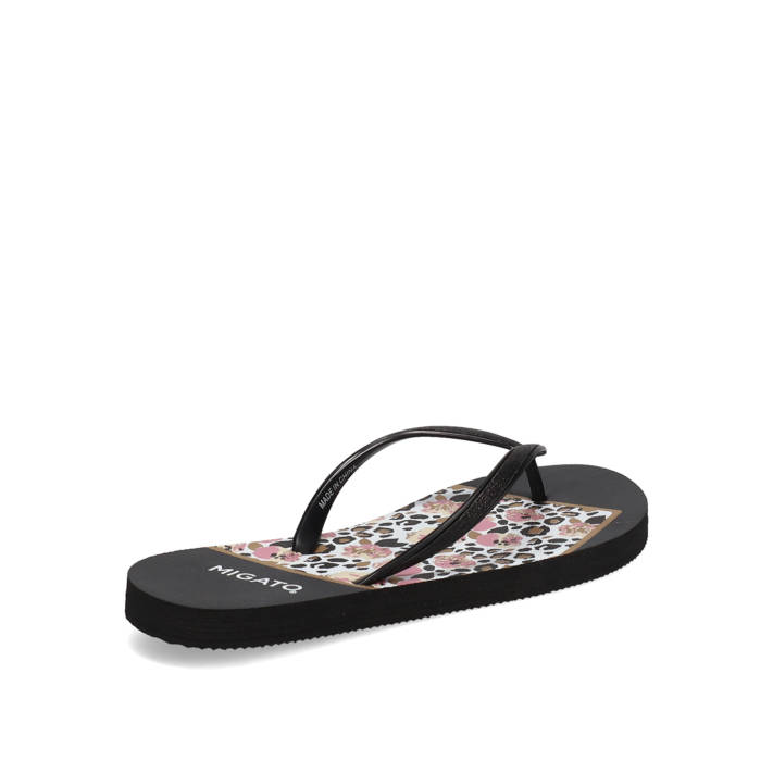 Womens black flip-flop beach sandal