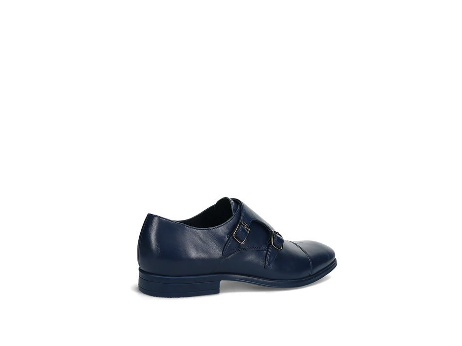 Mens navy blue leather
monk shoe