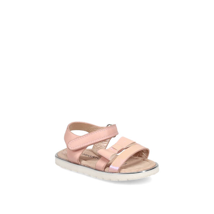 Kids pink sandal with applique bow