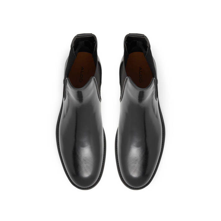 Μαύρο δερμάτινο ανδρικό μποτάκι UMIEMWEN