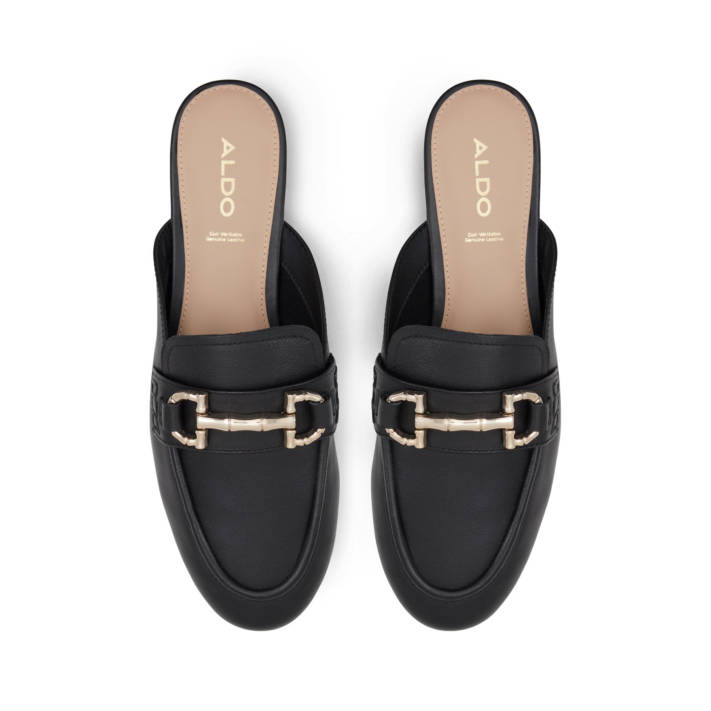 Μαύρο δερμάτινο mule MOSKA