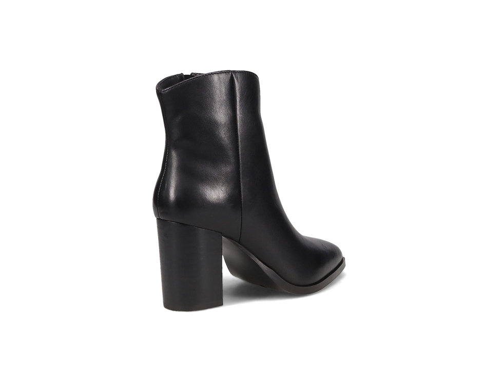 Black leather western bootie
