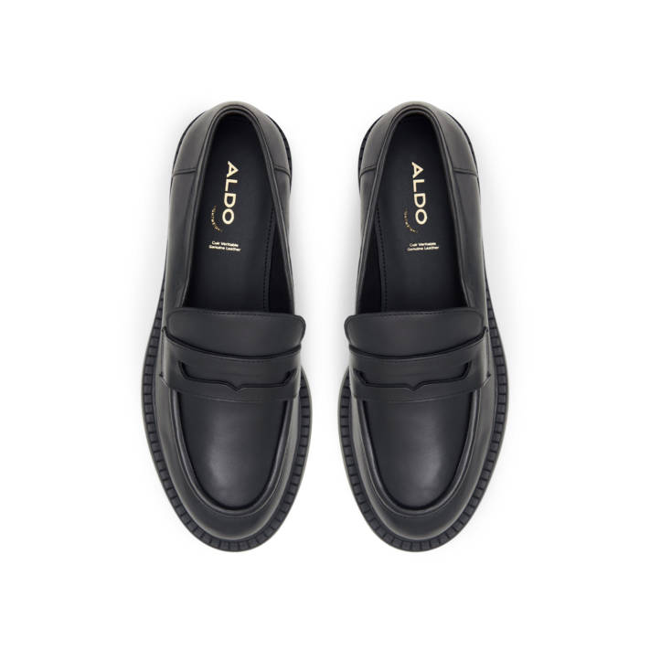 Black leather loafer BIGPLAN