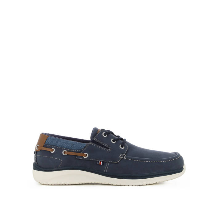 Mens navy blue boat shoe