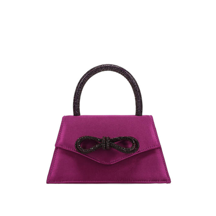 Purple satin evening bag
