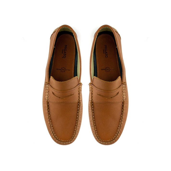 Ανδρικό ταμπά δερμάτινο μοκασίνι