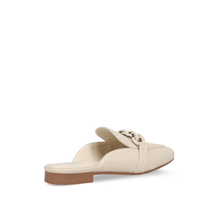 Εκρού ίσιο mule μοκασίνι