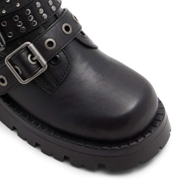 Black leather bootie VORTEXIA