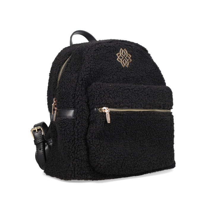 Black bouclé backpack