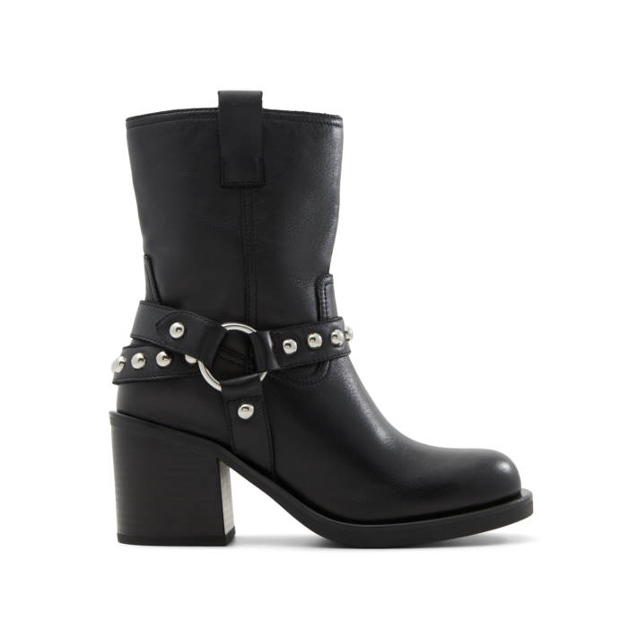 Black leather boot ALBAI