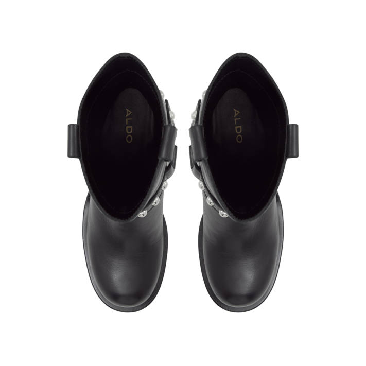 Black leather boot ALBAI