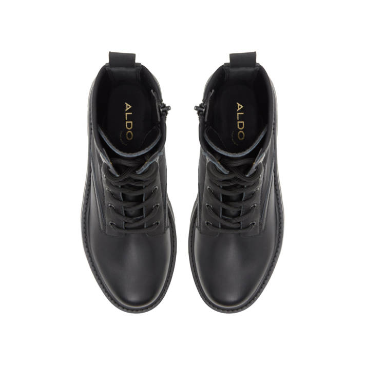 Μαύρο δερμάτινο μποτάκι TALALERYN