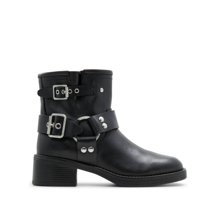 Black leather biker boot THRILL