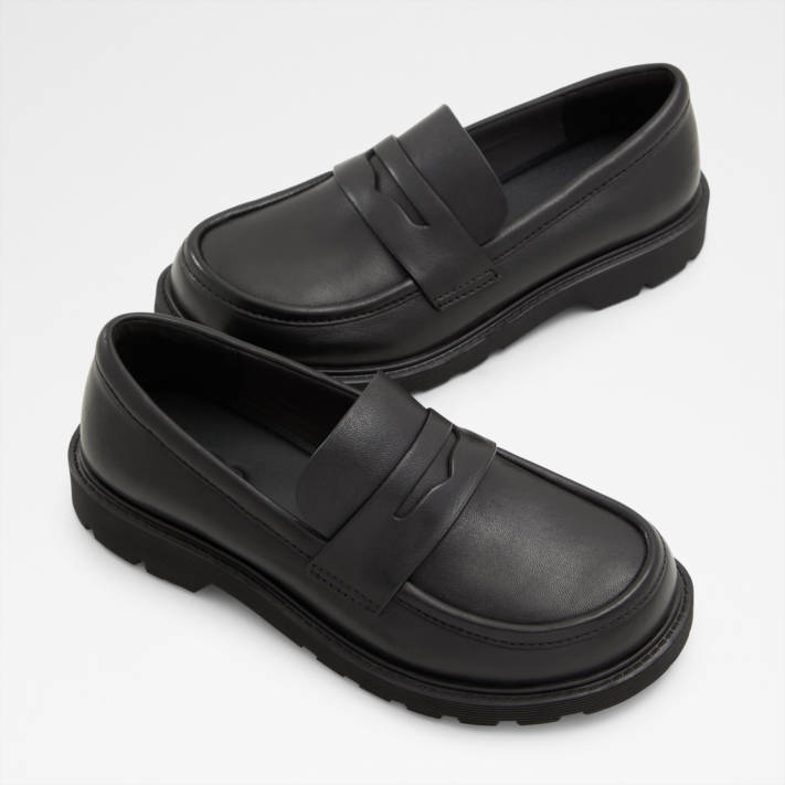 Μαύρο δερμάτινο loafer HARMONYX