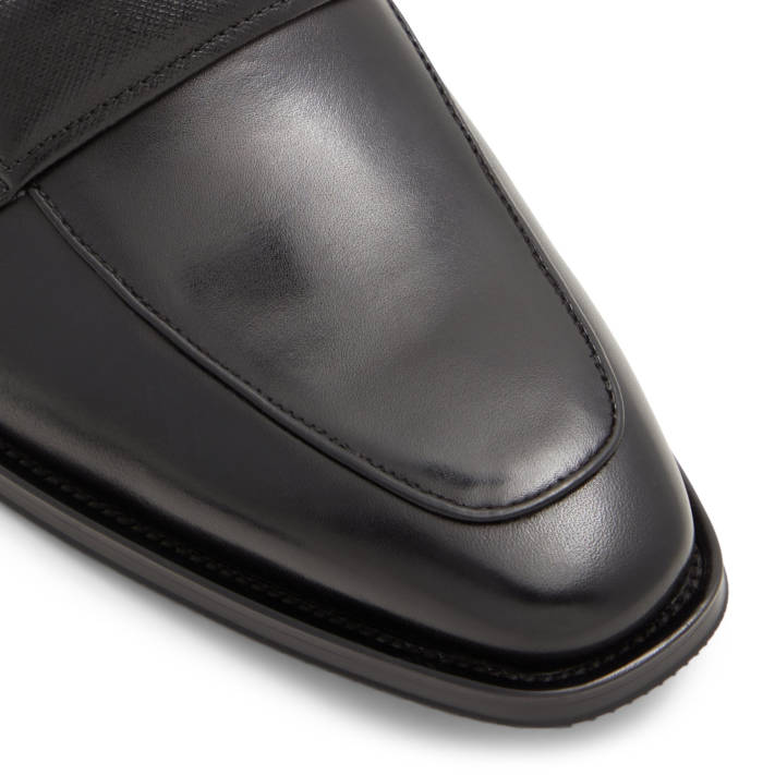 Μαύρο ανδρικό δερμάτινο loafer SEBERG-IN