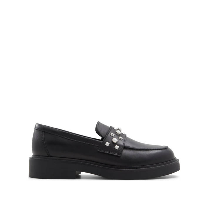 Μαύρο δερμάτινο loafer VERIMA