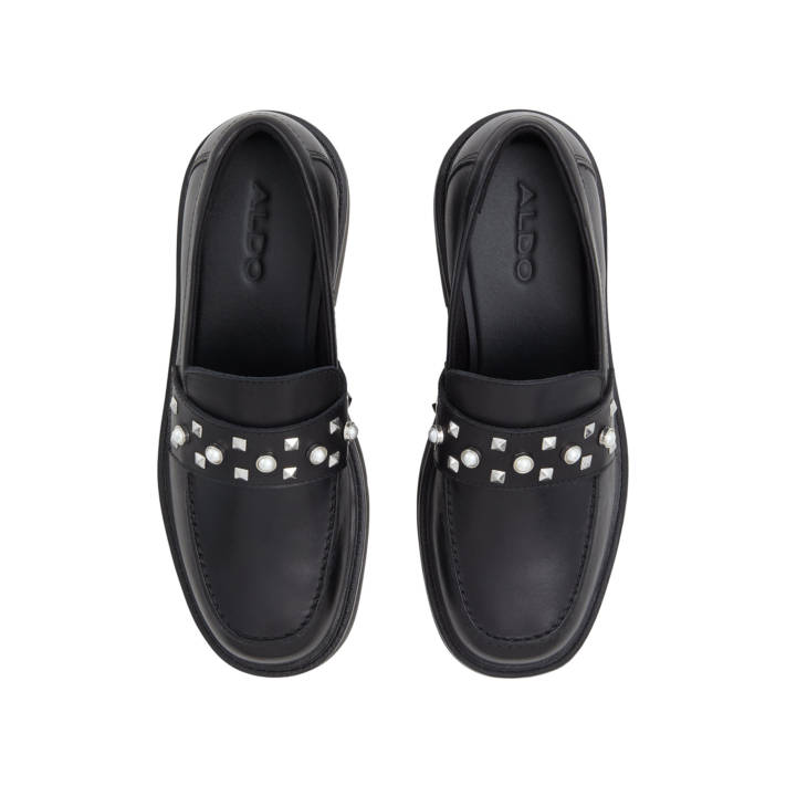 Μαύρο δερμάτινο loafer VERIMA
