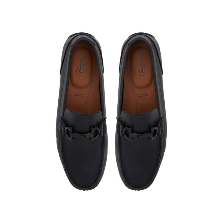 Μαύρο ανδρικό δερμάτινο loafer ORLOVOFLEXX