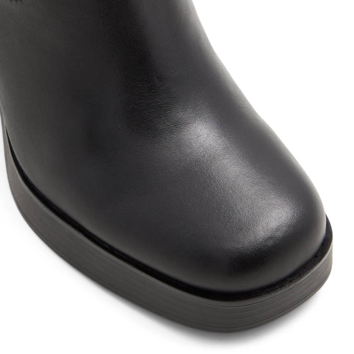 Μαύρο δερμάτινο μποτάκι SERAPHICA