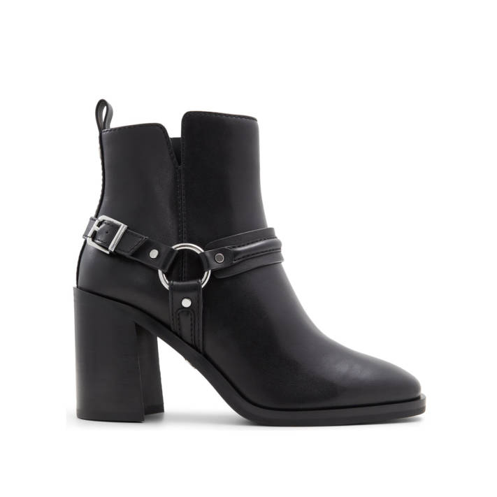 Μαύρο δερμάτινο μποτάκι CATASETUM