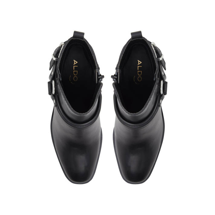 Μαύρο δερμάτινο μποτάκι CATASETUM