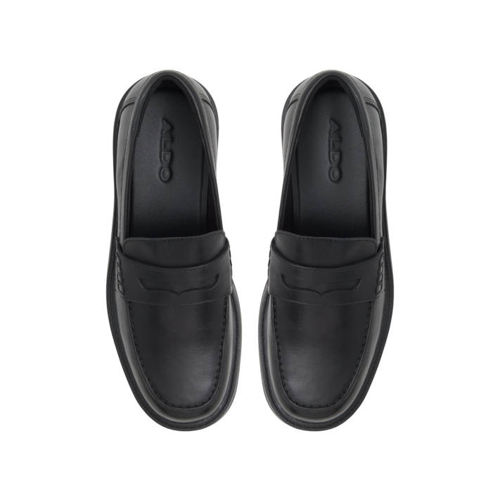 Μαύρο δερμάτινο loafer VERIMA