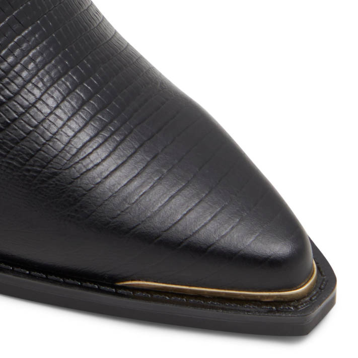 Μαύρο δερμάτινο μποτάκι PHENIX