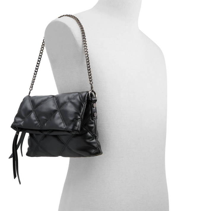 Black quilted shoulder bag BRILI