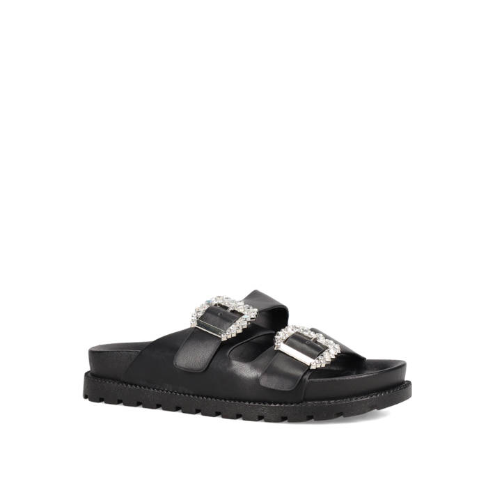 Μαύρο footbed σανδάλι