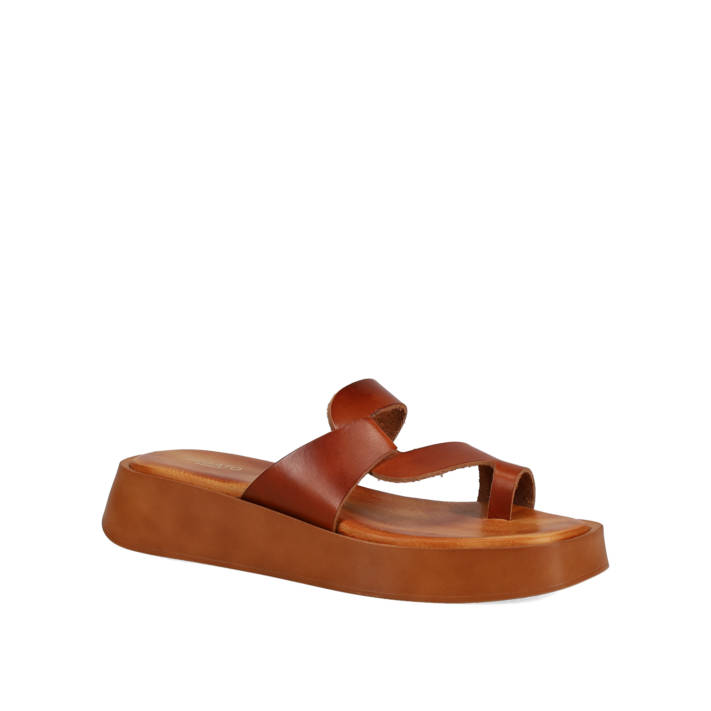 Ταμπά δερμάτινο flatform σανδάλι