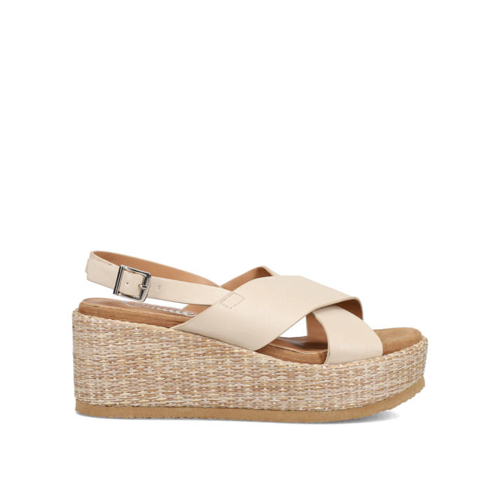 Beige wedge sandal