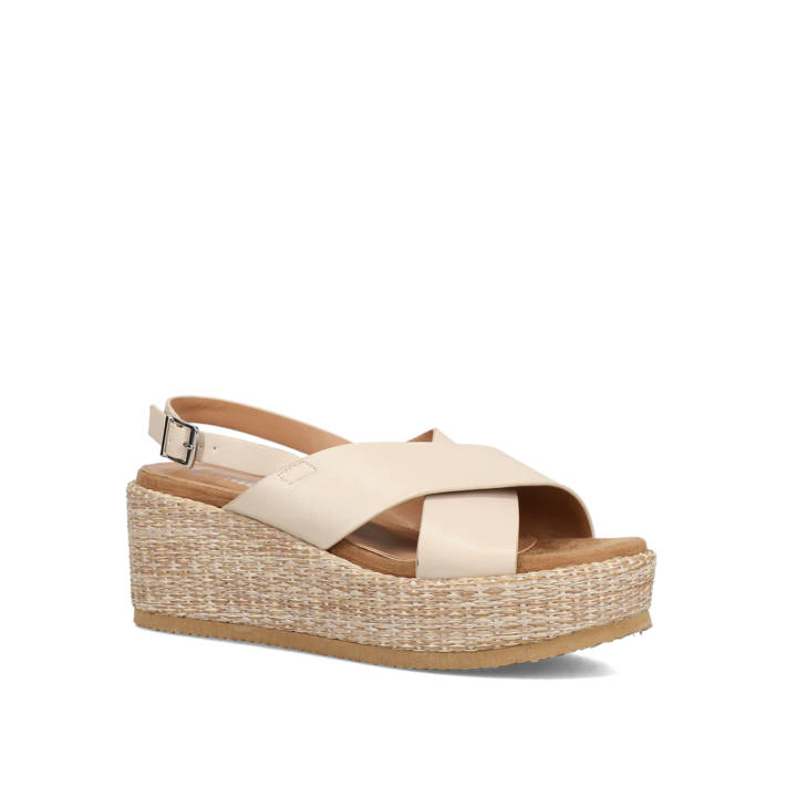 Beige wedge sandal