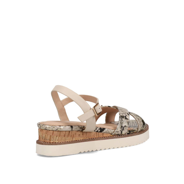 Μπεζ snakeskin σανδάλι