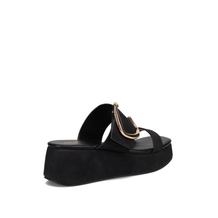 Black wedge sandal