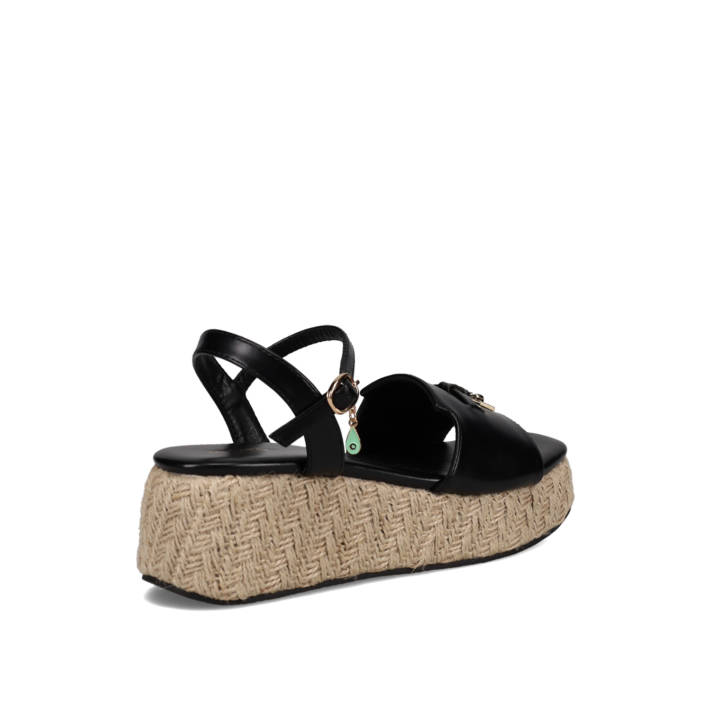Black wedge sandal